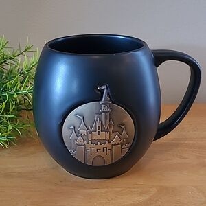 DISNEY Sleeping Beauty Castle Stoneware Mug with Metal Castle Emblem